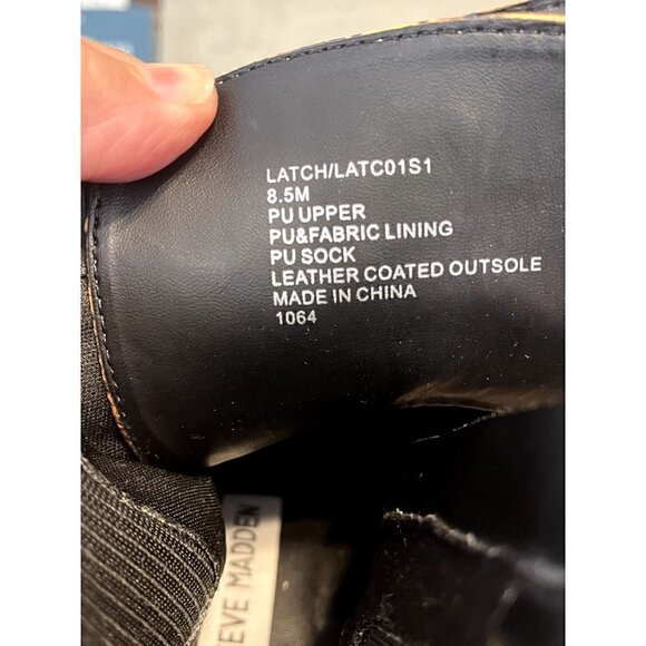 Women's Steve Madden Tan & Black Snake Skin Design Lace Up Boots, Size 8 1/2 - Picture 7 of 8